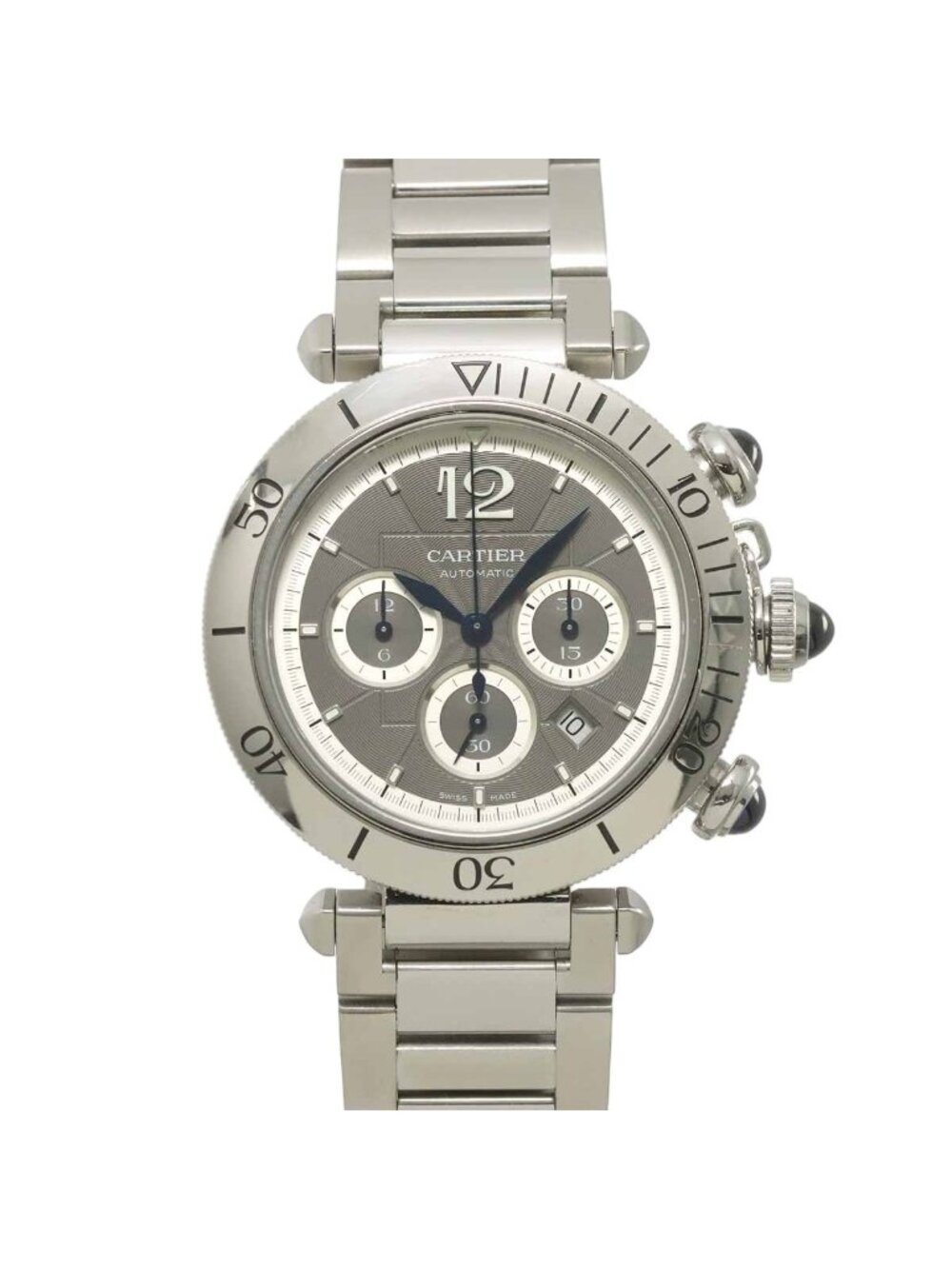 Cartier Pasha de Cartier Chronograph Watch Date Gray Automatic